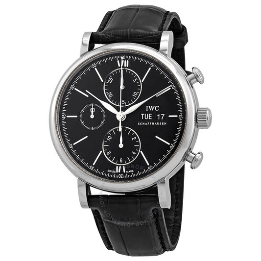 IWC, Portofino Chronograph Automatic Black Dial Men's Watch 3910-29