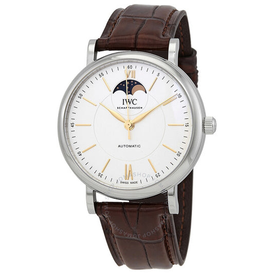 IWC, Portofino Moon Phase Automatic Silver Dial Men's Watch