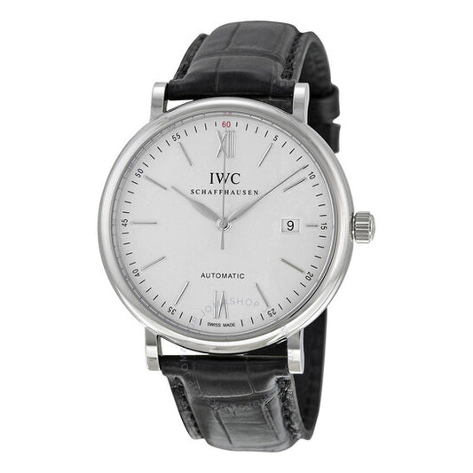 IWC, Portofino Automatic Silver Dial Black Leather Men's Watch 3565-01