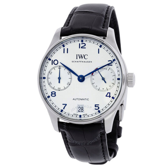 ساعة IWC Portugieser أوتوماتيكية للرجال بمينا فضي IW500705