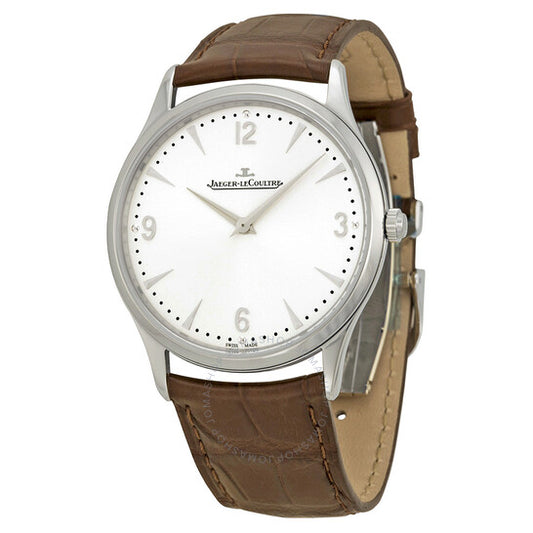 Jaeger LeCoultre, Jaeger Le Coultre Master Ultra Thin Silver Dial Brown Leather Men's Watch