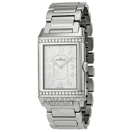 ساعة جيجر لوكولتر جراند ريفيرسو ليدي فائقة الرقة بمينا فضي وستانلس ستيل للسيدات