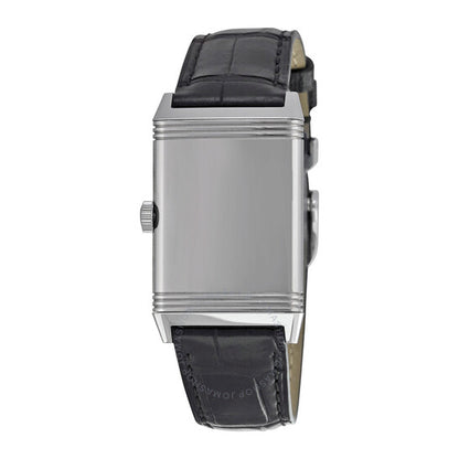 Jaeger LeCoultre, Grande Reverso Silver Dial Black Leather Ladies Watch