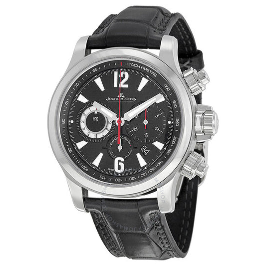 Jaeger LeCoultre, Master Compressor Chronograph Black Galvanic Dial Leather Men's Watch