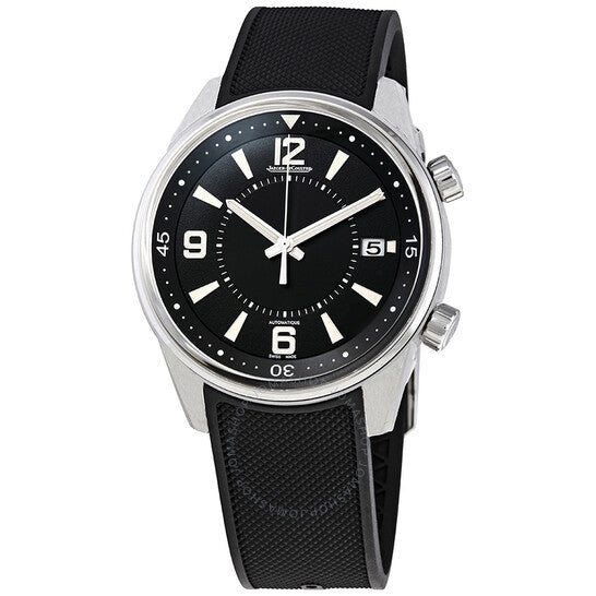 Jaeger LeCoultre, Polaris Date Automatic Black Dial Men's Rubber Watch