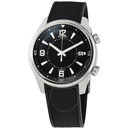 Jaeger LeCoultre, Polaris Date Automatic Black Dial Men's Rubber Watch