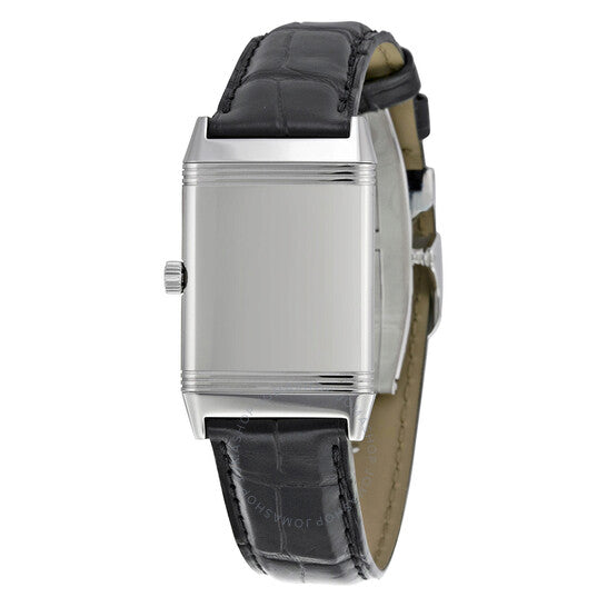 Jaeger LeCoultre, Reverso Classique White Dial Black Leather Ladies Watch
