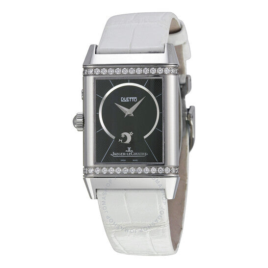 Jaeger LeCoultre، ساعة ريفيرسو دويتو ديو النسائية المصنوعة من الجلد الأبيض