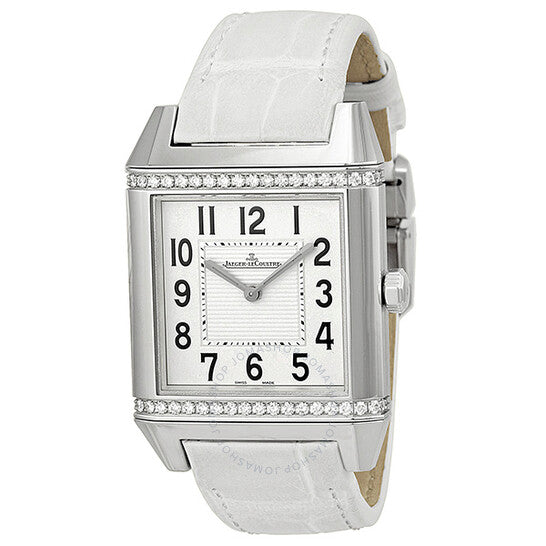 ساعة جايجر لوكولتر النسائية، بمينا أبيض وجلد أبيض