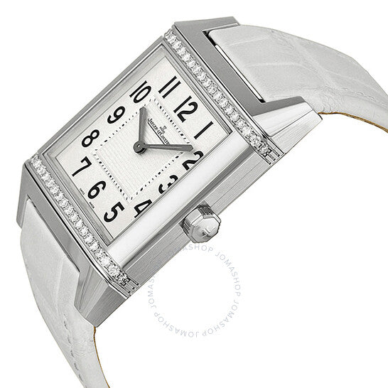 ساعة جايجر لوكولتر النسائية، بمينا أبيض وجلد أبيض