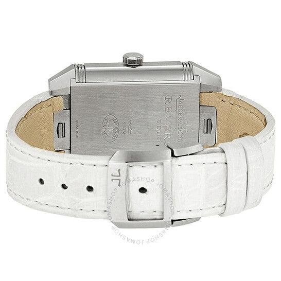 ساعة جايجر لوكولتر النسائية، بمينا أبيض وجلد أبيض