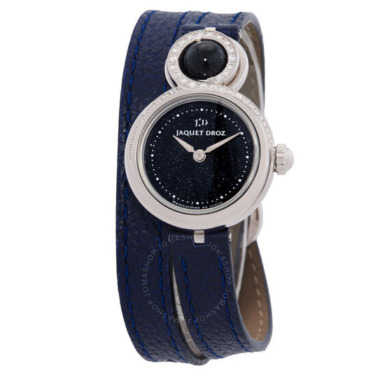 ساعة جاكيه درو، ليدي 8 بيتيت أوتوماتيكية للسيدات بمينا أسود مرصعة بالألماس