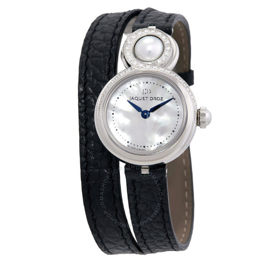 ساعة جاكيه درو، ليدي 8 بيتيت أوتوماتيكية للسيدات بمينا من عرق اللؤلؤ الأبيض