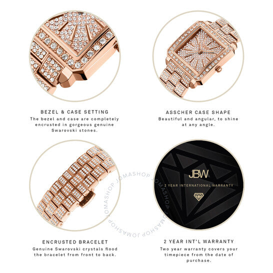 JBW, Cristal Quartz Diamond Crystal Rose Dial Ladies Watch