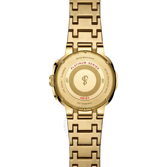 ساعة JBW، سلسلة بلاتينيوم كرونوغراف للرجال بمينا ذهبي اللون