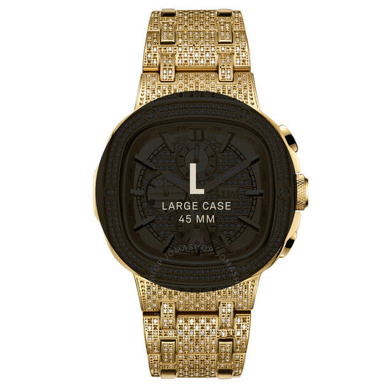 ساعة JBW، سلسلة بلاتينيوم كرونوغراف للرجال بمينا ذهبي اللون