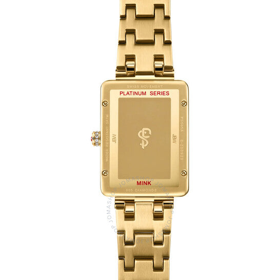 ساعة JBW، سلسلة بلاتينيوم، نسائية، بمينا ذهبي مرصع بالألماس