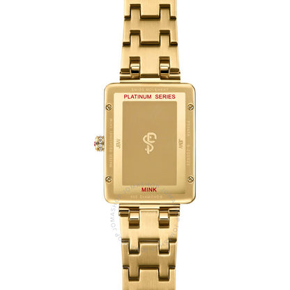 ساعة JBW، سلسلة بلاتينيوم، نسائية، بمينا ذهبي مرصع بالألماس