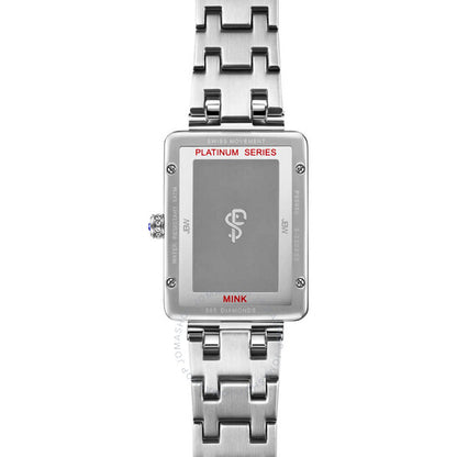 ساعة JBW، سلسلة بلاتينيوم، مينا فضية اللون مرصعة بالألماس للسيدات