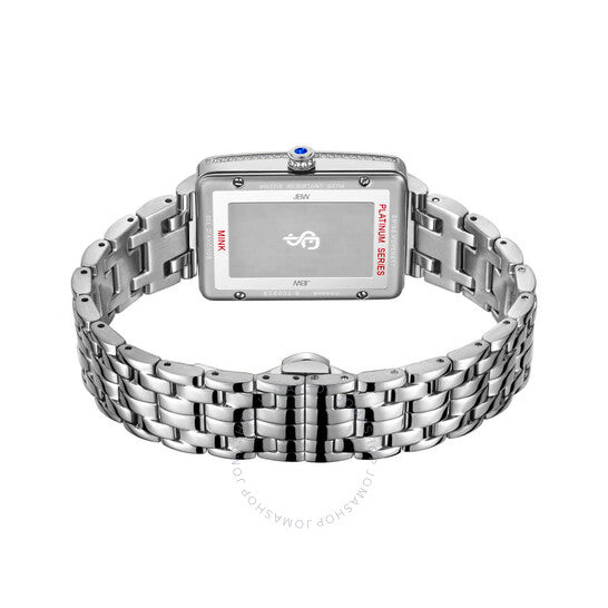 ساعة JBW، سلسلة بلاتينيوم، مينا فضية اللون مرصعة بالألماس للسيدات