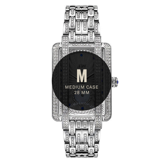 ساعة JBW، سلسلة بلاتينيوم، مينا فضية اللون مرصعة بالألماس للسيدات