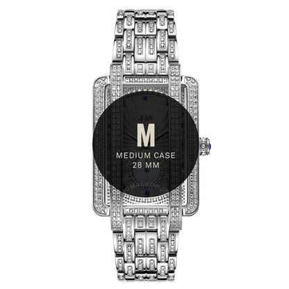 ساعة JBW، سلسلة بلاتينيوم، مينا فضية اللون مرصعة بالألماس للسيدات