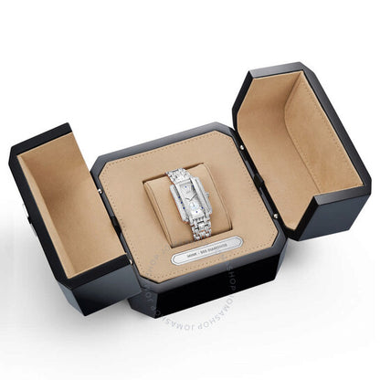 ساعة JBW، سلسلة بلاتينيوم، مينا فضية اللون مرصعة بالألماس للسيدات