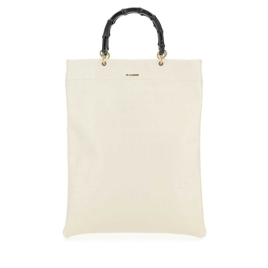 Ivory Leather Medium Shopping Bag