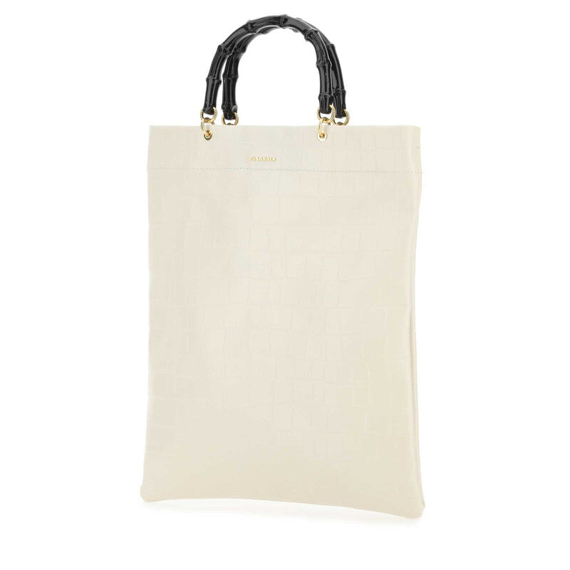 Ivory Leather Medium Shopping Bag