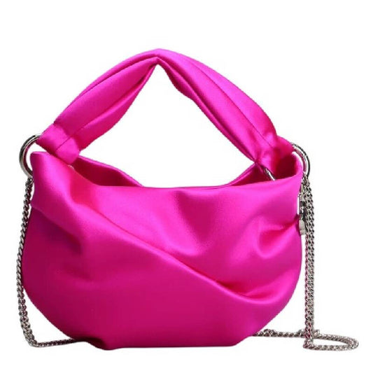 Bonny Pink Satin Top Handle Bag