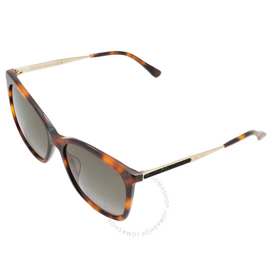 نظارة شمسية نسائية من جيمي تشو، بتصميم فراشة متدرجة اللون، باللون البني