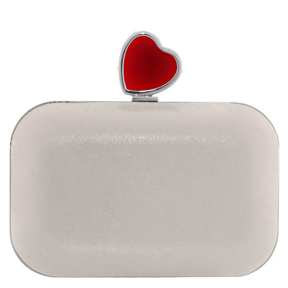 Micro Cloud Heart Clasp Clutch Bag with Chain Strap