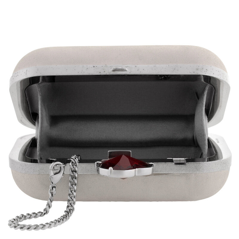 Micro Cloud Heart Clasp Clutch Bag with Chain Strap