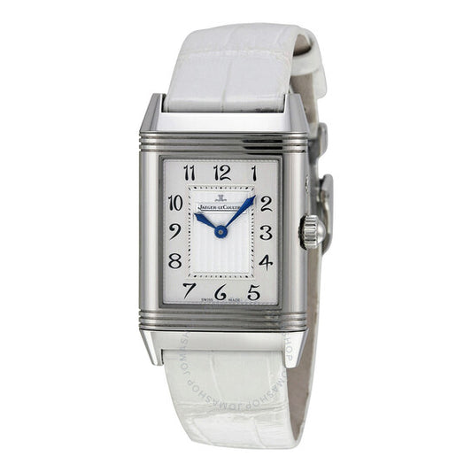 Jaeger LeCoultre، ساعة ريفيرسو دويتو ديو النسائية المصنوعة من الجلد الأبيض
