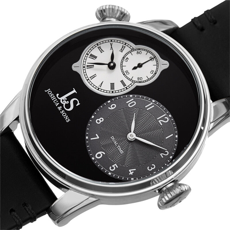 Dual Time Quartz Black Dial Men's Watch