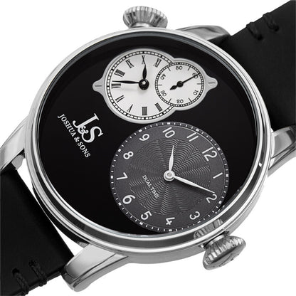 Dual Time Quartz Black Dial Men's Watch