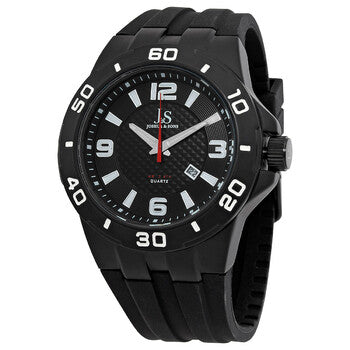 Quartz Black Dial Black Silicone Men's Watch