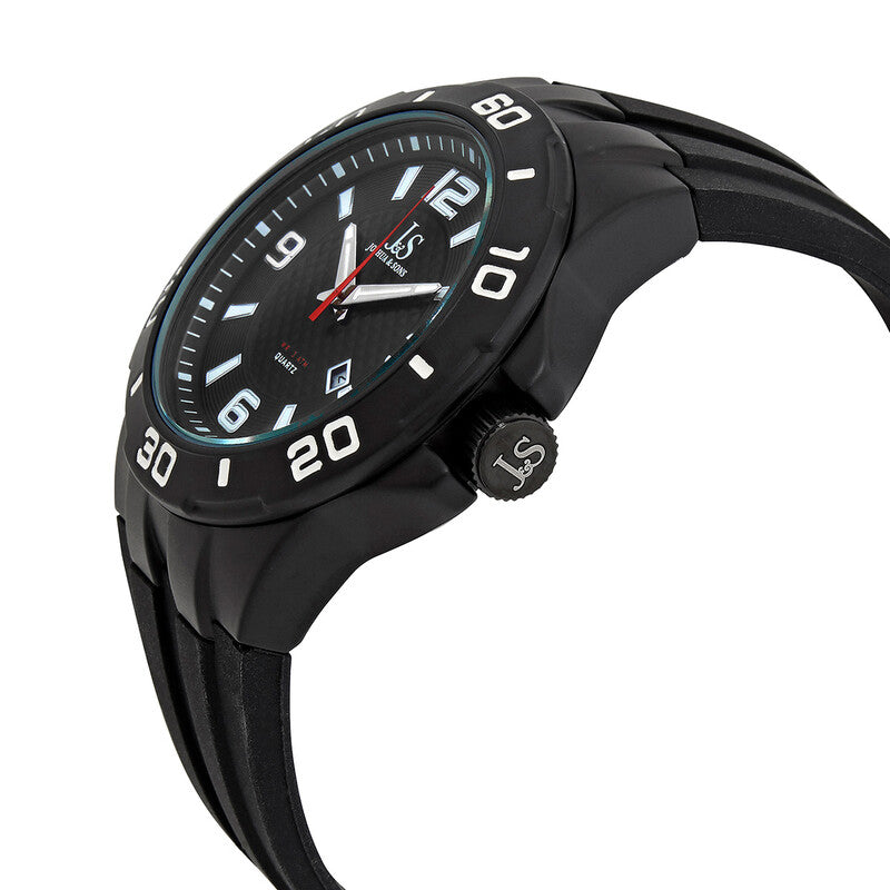Quartz Black Dial Black Silicone Men's Watch