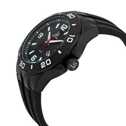 Quartz Black Dial Black Silicone Men's Watch