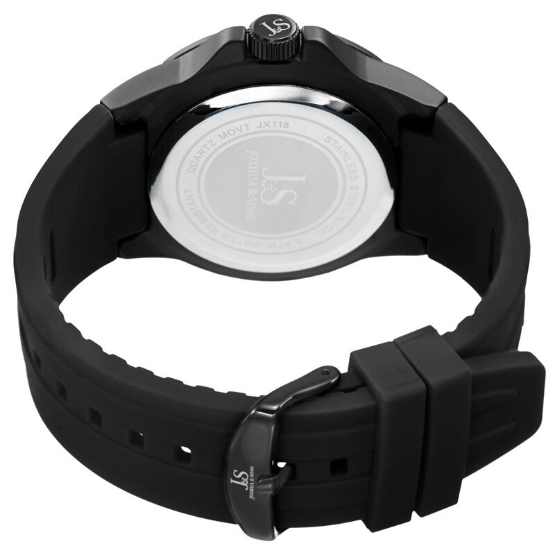 Quartz Black Dial Black Silicone Men's Watch