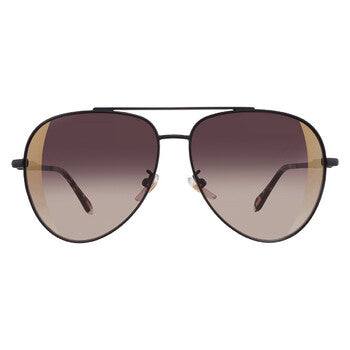 Brown Gradient Mirror Gold Pilot Ladies Sunglasses