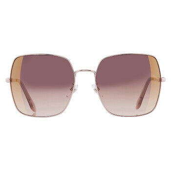 Brown Gradient Mirror Gold Square Ladies Sunglasses