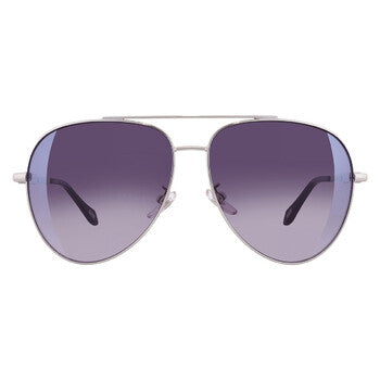 Smoke Gradient Mirror Silver Pilot Ladies Sunglasses