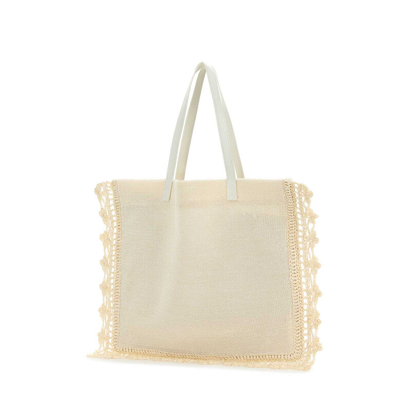 J.W. Anderson Ivory Crochet Shopping Bag