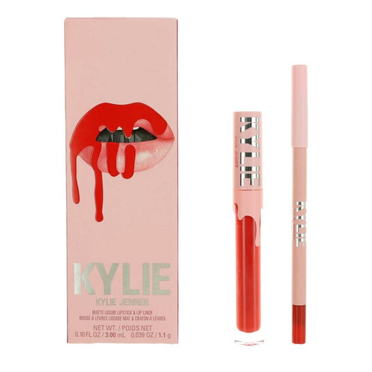 Kylie Cosmetics, Ladies Matte Liquid Lipstick & Lip Liner Boss Makeup