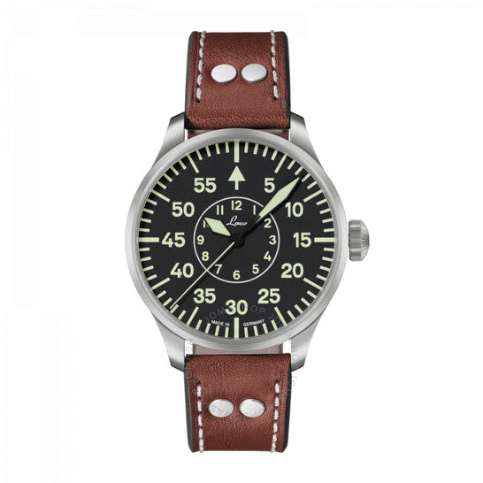 ساعة لاكو آخن الأوتوماتيكية للرجال بمينا أسود