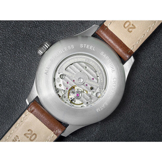 ساعة لاكو أوغسبورغ الأوتوماتيكية للرجال بمينا أسود