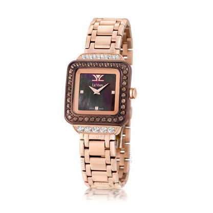 ساعة Le Vian Time Quartz للسيدات بمينا أسود