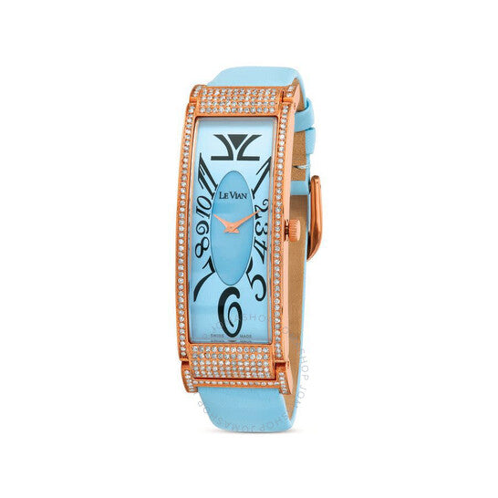 ساعة Le Vian Time Quartz Diamond Blue Dial للسيدات