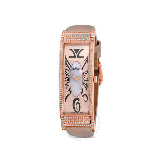 ساعة Le Vian Time Quartz Diamond Pink Dial للسيدات